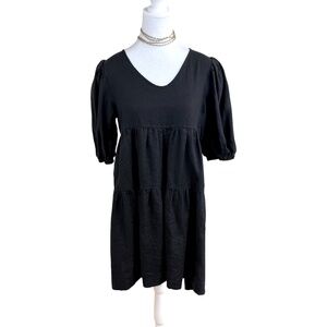 Dissh Linen Dress A-Line Black (10)